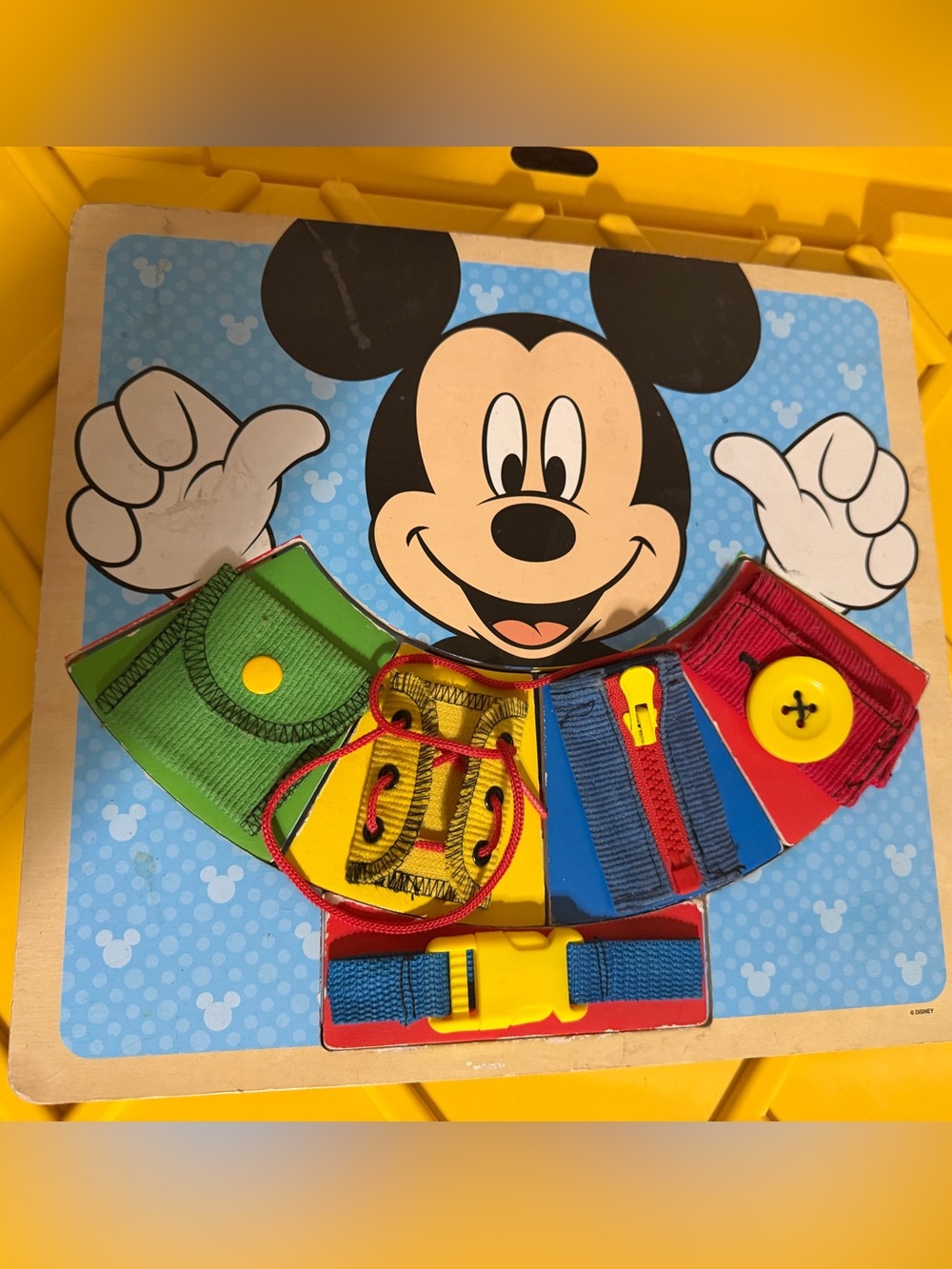 Melissa & Doug Disney Mickey Mouse Wooden Basic Skills Dressing Board Puzzle